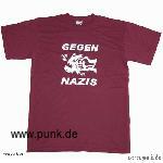 Sexypunk: Gegen Nazis-T-Shirt, bordeaux